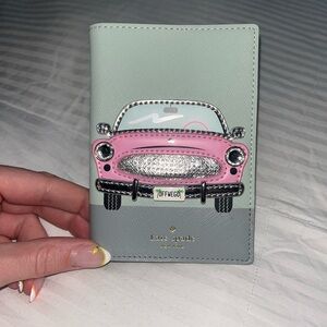 Kate Spade Car Design Passport Holder - Pink and Teal